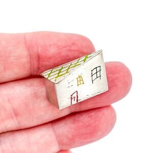 Vintage Sterling Silver 925 House Tie Pin | Dainty Architectural Accessory
